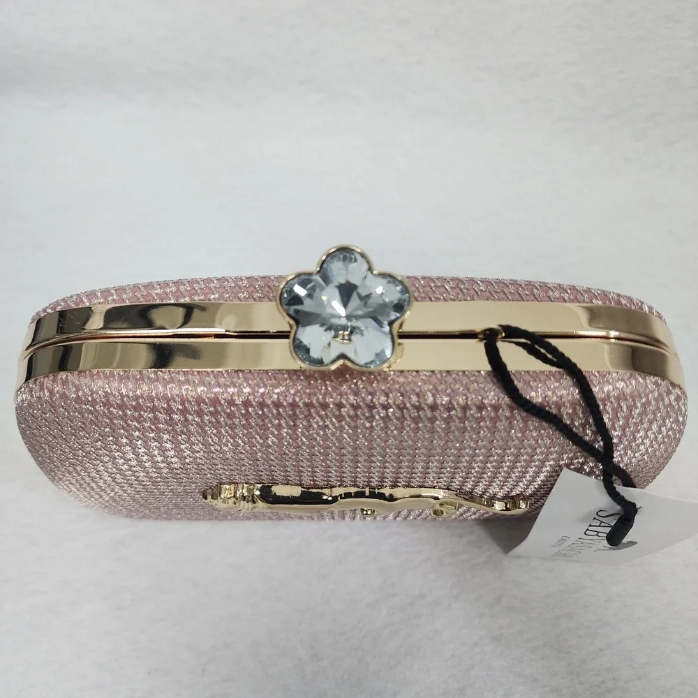 Sabyasachi Bag Womens Gift For Her Evening Rose Gold Detachable Strap Clutch